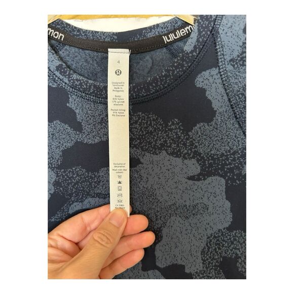 Lululemon Its Rulu Run Long Sleeve Camo Fleece Lined NWT Sz 4 - Picture 2 of 5